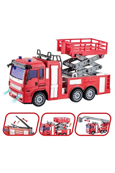 rexa Remote Control Fire Engine Truck Toy – Plastic RC Ladder Truck for Kids