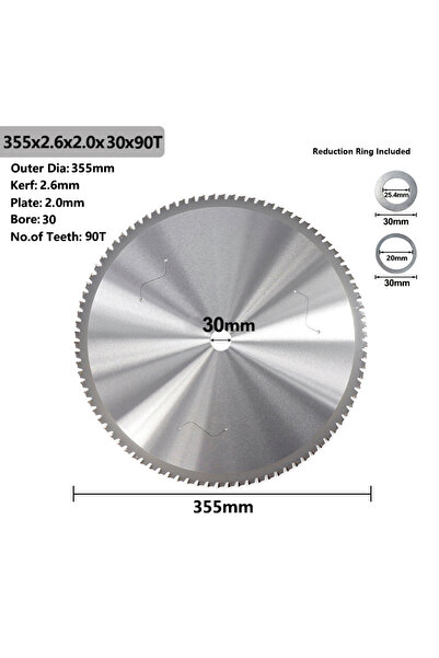 choice2 شفرة قطع المعادن XCAN 355x2.6x2.0x30x90T، شفرة منشار دائري 355 مم للأ...