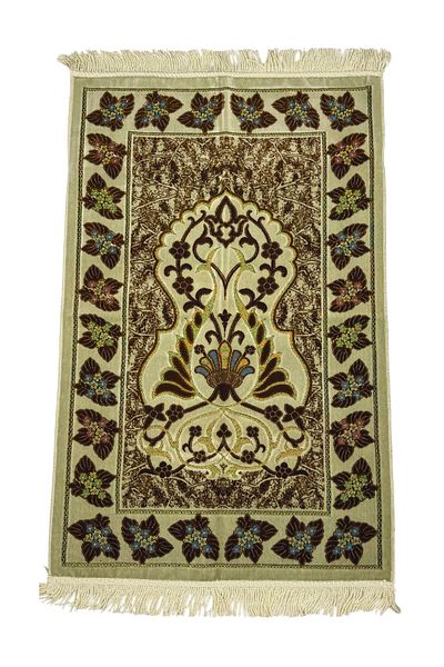 TAYBOUN Luxury Mega Star Prayer Rug with Ornamental Chandelier Design and Delicate Roses