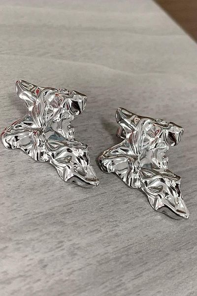 TAKIŞTIR Silver Color Steel Earrings (Pair)