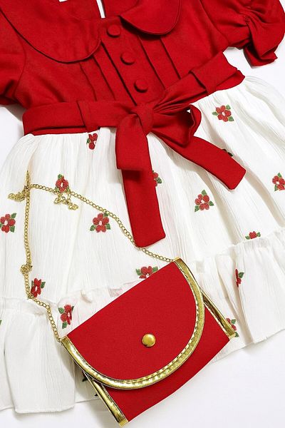 SeaBubbles Floral Girl's Dress with Bag