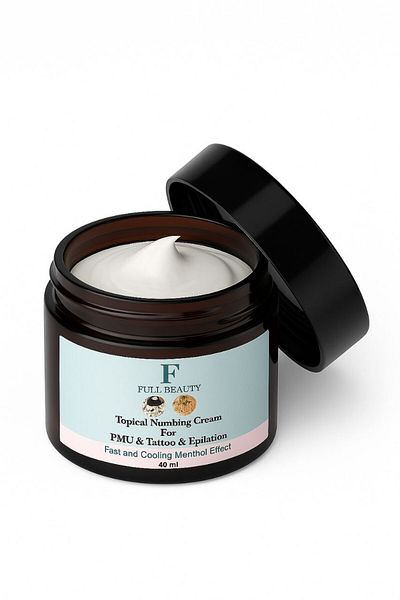 Full Beauty Topical Numbing Cream 40 ml – Helps Reduce the Pain before Tattoo, Laser, Waxing, Permanent Makeup