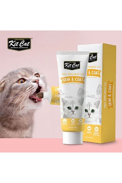 Kit Cat Skin and Coat Daily Supplement Gel For Cats and Kittens - 120 g
