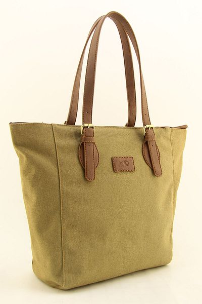 HNB Women's Camel Waterproof Canvas Shoulder Bag