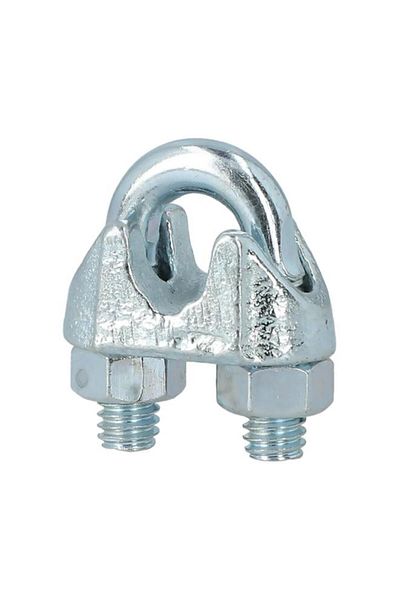 Generic Campbell Chain Malleable Iron Electro Galvanized Wire Rope Clip Silver 3/16inch T7670429