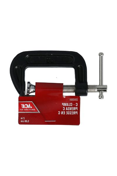 ACE Sliding T-Bar Handle Durable C-Clamp Black and Silver 2inch