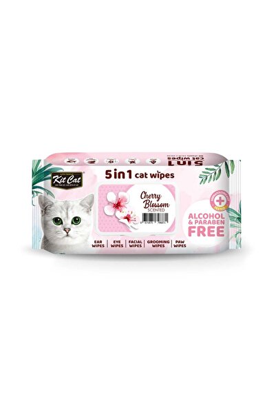 Kit Cat مناديل مبللة للقطط 5 في 1 برائحة زهر الكرز