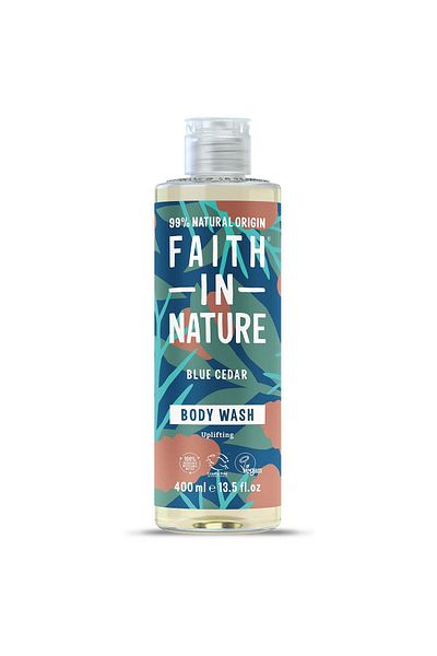 Faith In Nature Gel de duș natural, energizant cu cedru albastru - 400 ml