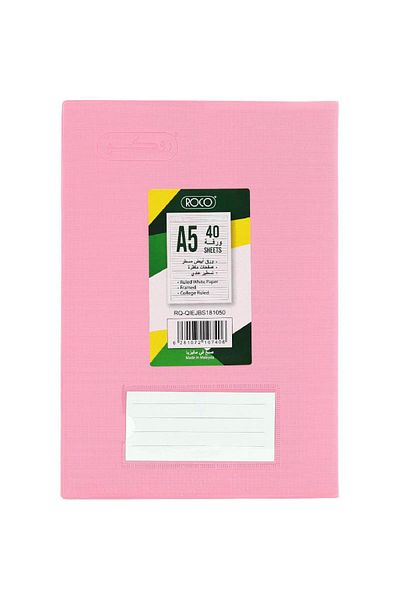 Roco Neon Pink Lined Notebook A5 - 40 Sheets