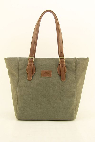 HNB Women's Khaki Waterproof Canvas Shoulder Bag