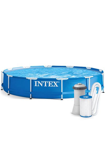 SERSIMO Piscina Cadru Metalic Intex, 366×76 Cm, 6.500 Litri, Cu Pompa De Filtrare