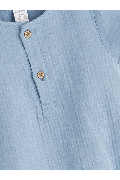 LC Waikiki Buttoned Collar Baby Boy Snap Fastener Bodysuit