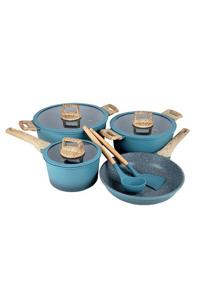 Chefline طقم أواني طهي مصبوب بمقبض، 9 قطع، K409