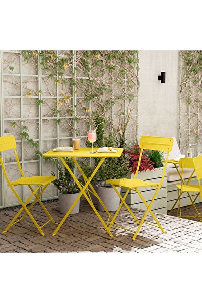 IKEA katlanabilir sandalye, parlak sarı, mindersiz