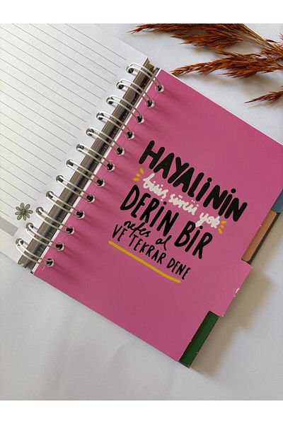 Adalinhome Atakids Lizy Planner με σελιδοδείκτη |   17 x 13 εκ |   Σπιράλ – Ριγέ Σελίδα