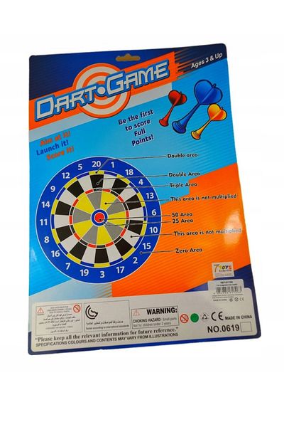 oemco Magnetic Darts Game for Kids, 3 darts, 30 x 30 x 2 cm, Blue, 3+