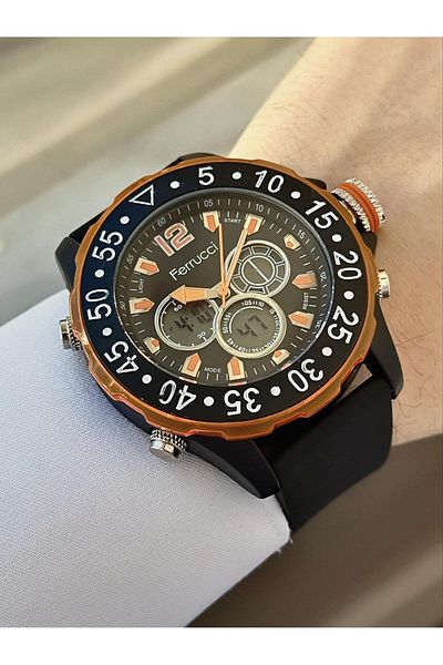 Ferrucci Plastic Band Digital & Analog Dial Sports Wrist Watch
