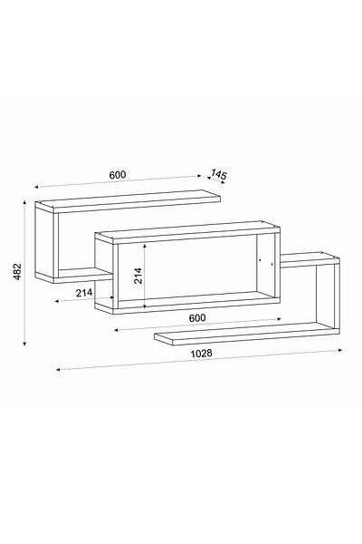 UnicUtil Wall Shelf, UnicUtil, 103 x 15 x 48 cm, White