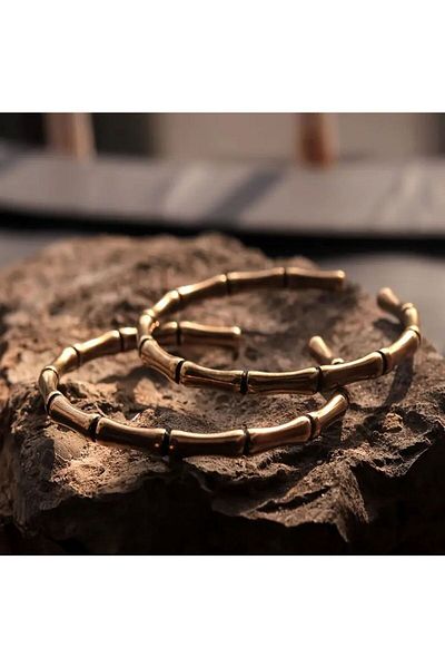 Barbarosshop Copper Vintage Bamboo Style Bracelet