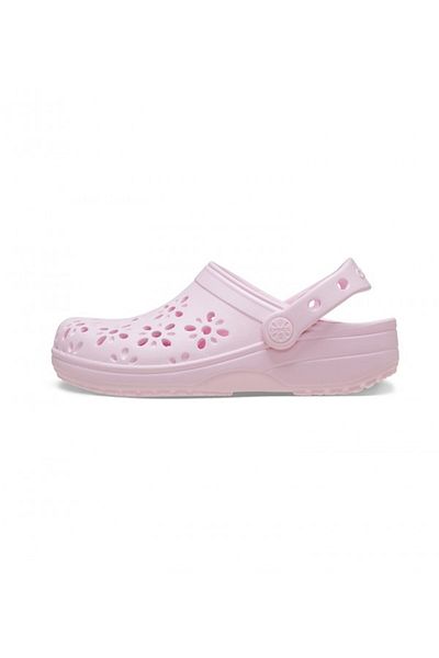 Crocs Pink Classic Floral Cut Out Clog K