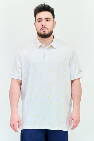 adidas Men Sportswear Fit Short Sleeve All Over Print Golf Polo Shirt, Multicolor
