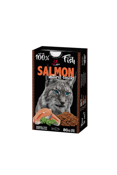 Alpha Spirit وجبات خفيفة طبيعية للقطط - سمك السلمون 80 جرام
