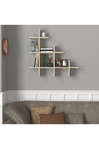 UnicUtil Wall Shelf, Sky Grid, UnicUtil, 81.8 x 18 x 80 cm, Cream, UUETA44