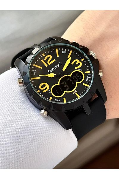 Ferrucci Plastic Band Digital & Analog Dial Sports Wrist Watch