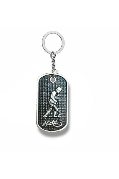 Herşey Nota Metal Imprint Keychain with Kemal Atatürk Figure – Silver Color Unisex Accessory