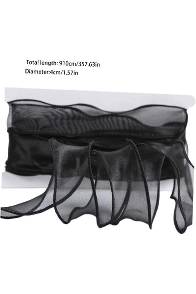 DUCK HOBY Fırfırlı Tül Organze Kurdele 2 Mt (7cm x 2mt), Çiçek Malzemesi, Gel...