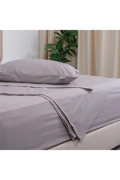 Bed N Home SA Flat bed sheet set,100%Egyptian cotton, 250TC, light gray ,2pillowcases, 180x270cm