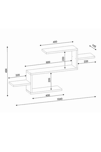 UnicUtil Wall Shelf, UnicUtil, 101 x 15 x 49 cm, White