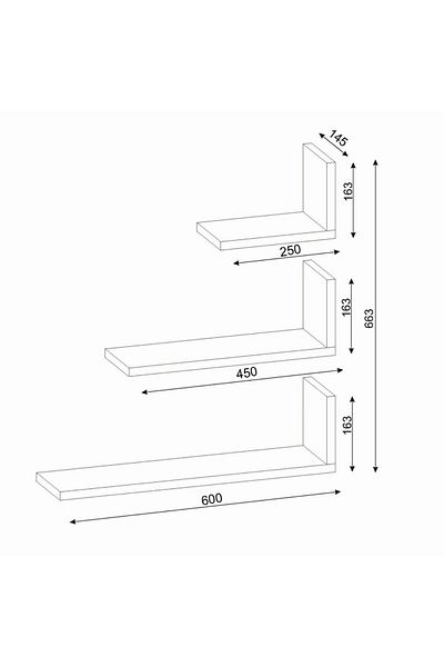 UnicUtil Wall Shelf, UnicUtil, 60 x 15 x 66 cm, White