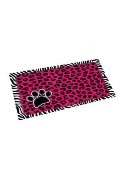 Drymate Mats For Dogs & Cats Pink Leopard/Zebra Border 12 x 20 Inch / 30 x 50 cm