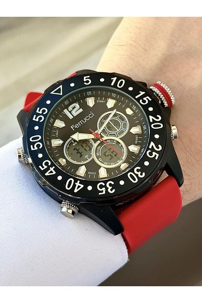 Ferrucci Plastic Band Digital & Analog Dial Sports Wrist Watch