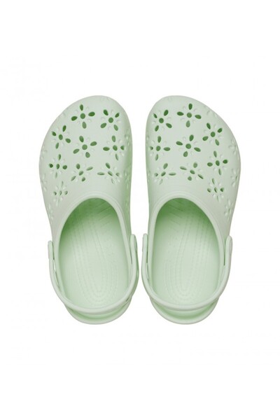 Crocs Green Classic Floral Cut Out Clog