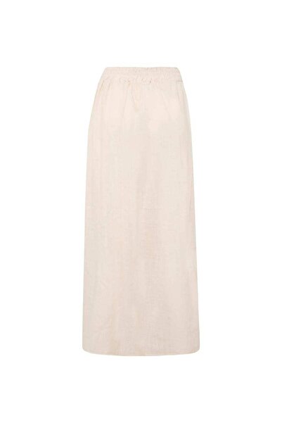 Le Monade Dreams Keten Yırtmaçlı Detaylı Etek