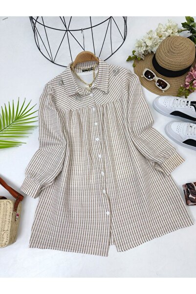 YILMAZBARMAZ Women's Stone Shoulder Shirt