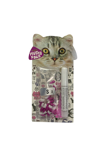 NutraPet Plushy Paws أغطية أظافر مزدوجة أرجوانية | أبيض #52 متوسط