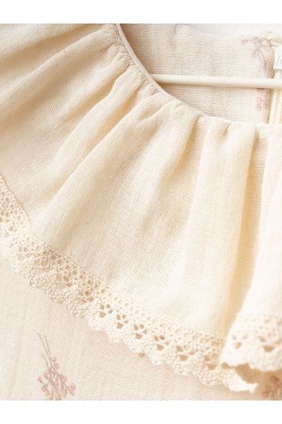 Cherrys Bebek Ruffle Collar Muslin Dress