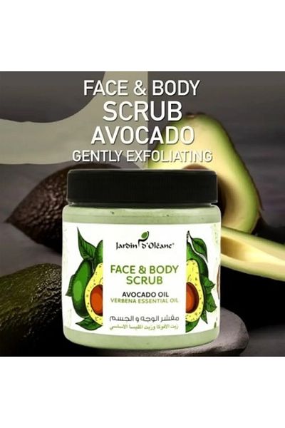 Jardin D Oleane Jordin D Oleane Face & Body Scrub with Avocado Oil & Verbena Essential Oil – 500ml