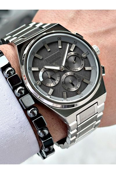 Ferrucci Ferrucci̇ Function Silver Metal Men's Wristwatch with Gray Dial