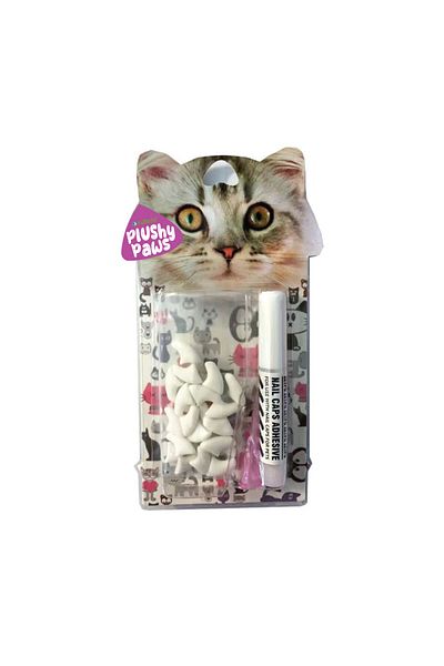 NutraPet Plushy Paws Nail Caps White #3 Large