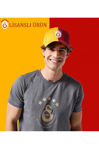 Galatasaray Licensed Championship Special Yellow Red 5 Star Fragmented Hat