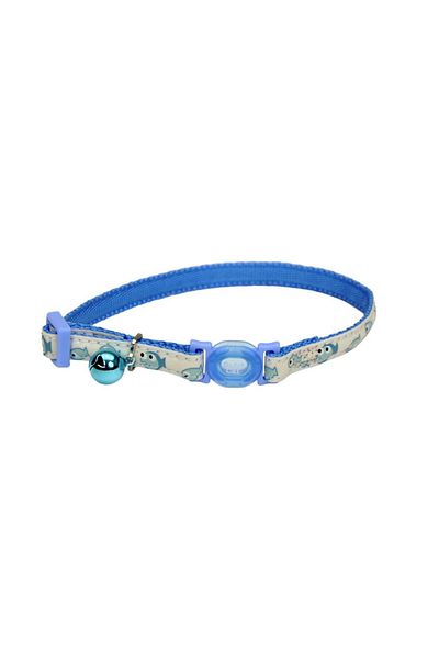Coastal 3/8 Safe Cat Glow in the Dark Adj.Collar Glowing Blue Fish