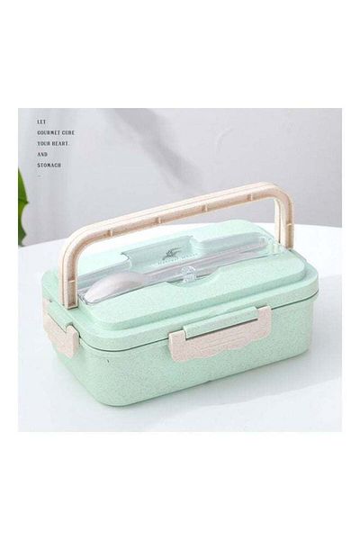 COOYA Wheat Straw Microwave Lunch Box - Green Green 12 x 20 x 7.6cm