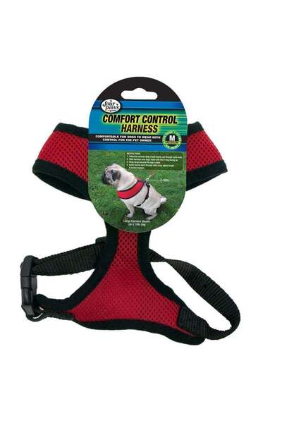 Four Paws حزام التحكم في الراحة أثناء المشي، أحمر متوسط