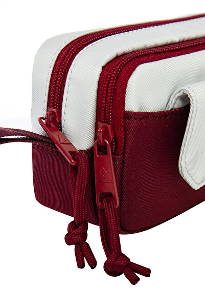 Colorful Κλασική θήκη για στυλό μπορντό - Μολυβοθήκη με κάλυμμα τριών τμημάτων