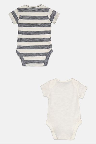 MOTHERCARE Toddlers Boy 2 Pack Short Sleeves Printed Bodysuits, Multicolor