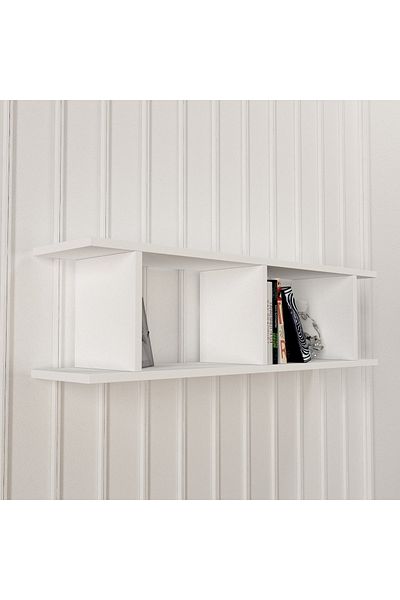 UnicUtil Wall Shelf, Floating Elegance, UnicUtil, 100 x 22 x 27.6 cm, Matt White, UUETA40